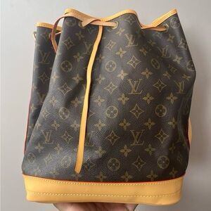 Louis Vuitton Monogram Drawstring Bag in Brown and Tan bucket bag